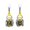 Drop Amber Earrings In Sterling Silver The Scarab, image 