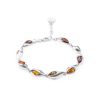 Cognac Amber Bracelet In Sterling Silver The Peony, image 