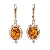 Drop Amber Earrings In Gold-Plated Silver The Carmen, image 