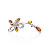 Sterling Silver Brooch With Cognac Amber The Verbena, image 