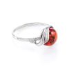 Classy Amber Ring In Sterling Silver With Crystals The Swan, Ring Size: 12 / 21.5, image 