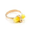 Cylindrical Cut Amber In Gold With Crystals The Scandinavia, Ring Size: 6.5 / 17, image 