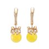 Golden Drop Earrings With Honey Amber, image 
