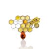 Multicolor Amber Brooch In Sterling Silver The Bee, image 