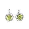 Cute Green Amber Earrings In Sterling Silver The Daisy, image 