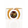 White Leather Bracelet With Green Amber The Amazon, image 