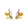 Multicolor Amber Earrings In Gold-Plated Silver The Dandelion, image 
