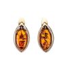 Classy Cognac Amber Earrings In Gold The Sophia, image 