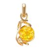 Lemon Amber Pendant In Gold-Plated Silver The Flamenco, image 