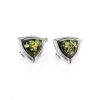 Luminous Green Amber Earrings In Sterling Silver The Mistral, image 