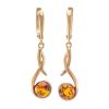 Chic Cognac Amber Earrings In Gold-Plated Silver The Phoenix, image 