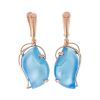 Gold-Plated Drop Earrings With Synthetic Chalcedony The Serenade, image 
