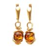 Drop Amber Earrings In Gold-Plated Silver The Flamenco, image 