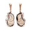 Gold-Plated Dangle Earrings With Smoky Synthetic Quartz The Serenade, image 