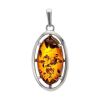 Sterling Silver Pendant With Cognac Amber The Elegy, image 