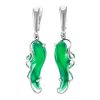Silver Drop Earrings With Green Synthetic Onyx The Serenade, image 
