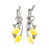 Honey Amber Earrings In Sterling Silver With Crystals The Verbena, image 