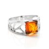 Sterling Silver Ring With Cognac Amber The Artemis, Ring Size: 13 / 22, image 
