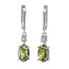 Green Amber Drop Earrings In Sterling Silver With Crystals The Nostalgia, image 