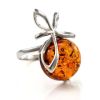 Delicate Amber Ring In Sterling Silver The Paradise, Ring Size: 12 / 21.5, image 