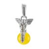 Honey Amber Pendant In Sterling Silver The Angel, image 