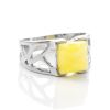 Honey Amber Ring In Sterling Silver The Artemis, Ring Size: 13 / 22, image 