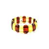 Two-Toned Amber Flat Beaded Stretch Bracelet, image 