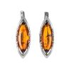 Cognac Amber Earrings In Sterling Silver The Ballade, image 