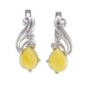 Refined Sterling Silver Earrings With Honey Amber The Swan, image 