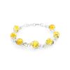 Lemon Amber Link Bracelet In Sterling Silver The Flamenco, image 