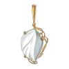 Golden Pendant With Light Blue Synthetic Praziolite The Serenade, image 