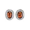 Cognac Amber Earrings In Sterling Silver The Ellas, image 