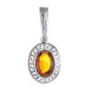 Cognac Amber Pendant In Sterling Silver The Ellas, image 