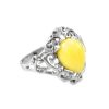20's Style Amber Ring In Sterling Silver The Luxor, Ring Size: 11 / 20.5, image 