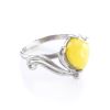 Classy Amber Ring In Sterling Silver The Swan, Ring Size: 13 / 22, image 