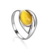 Honey Amber Ring In Sterling Silver The Peony, Ring Size: 11.5 / 21, image 