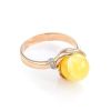 Gorgeous Amber Ring In Gold With Diamonds The Goddess, Ring Size: 5.5 / 16, image 