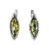 Green Amber Earrings In Sterling Silver The Ballade, image 