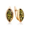 Elegant Green Amber Earrings In Gold The Sophia, image 