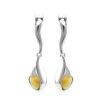Honey Amber Earrings In Sterling Silver The Peony, image 