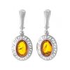 Drop Amber Earrings In Sterling Silver The Ellas, image 