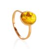 Unique Amber Ring In Gold With Inclusion The Clio, Ring Size: 6.5 / 17, image 