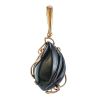 Black Synthetic Onyx Pendant In Gold The Serenade, image 