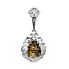 Drop Amber Pendant In Sterling Silver The Luxor, image 