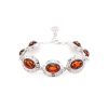 Cognac Amber Link Bracelet In Sterling Silver The Ellas, image 