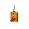 Silver Pendant With Square Cognac Amber Stone The Rectangle, image 