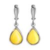 Honey Amber Earrings In Sterling Silver The Fiori, image 