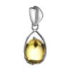 Drop Amber Pendant In Sterling Silver The Selena, image 