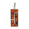 Geometric Amber Pendant In Sterling Silver The London, image 
