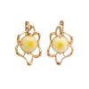 Floral Amber Earrings In Gold-Plated Silver The Daisy, image 